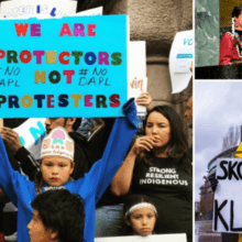 Pictures of young girls advocating for climate action.