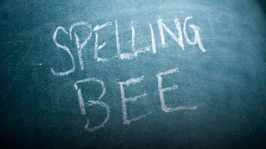 Spelling Bee written on chalkboard