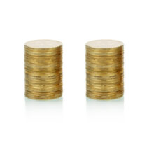 Two equal coin stacks